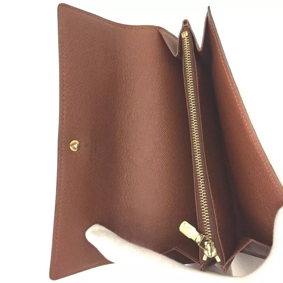 🏆💎💯 Louis Vuitton Portefeiulle Sarah Long Bifold Wallet Brown Monogram Wallet - Picture 6 of 8
